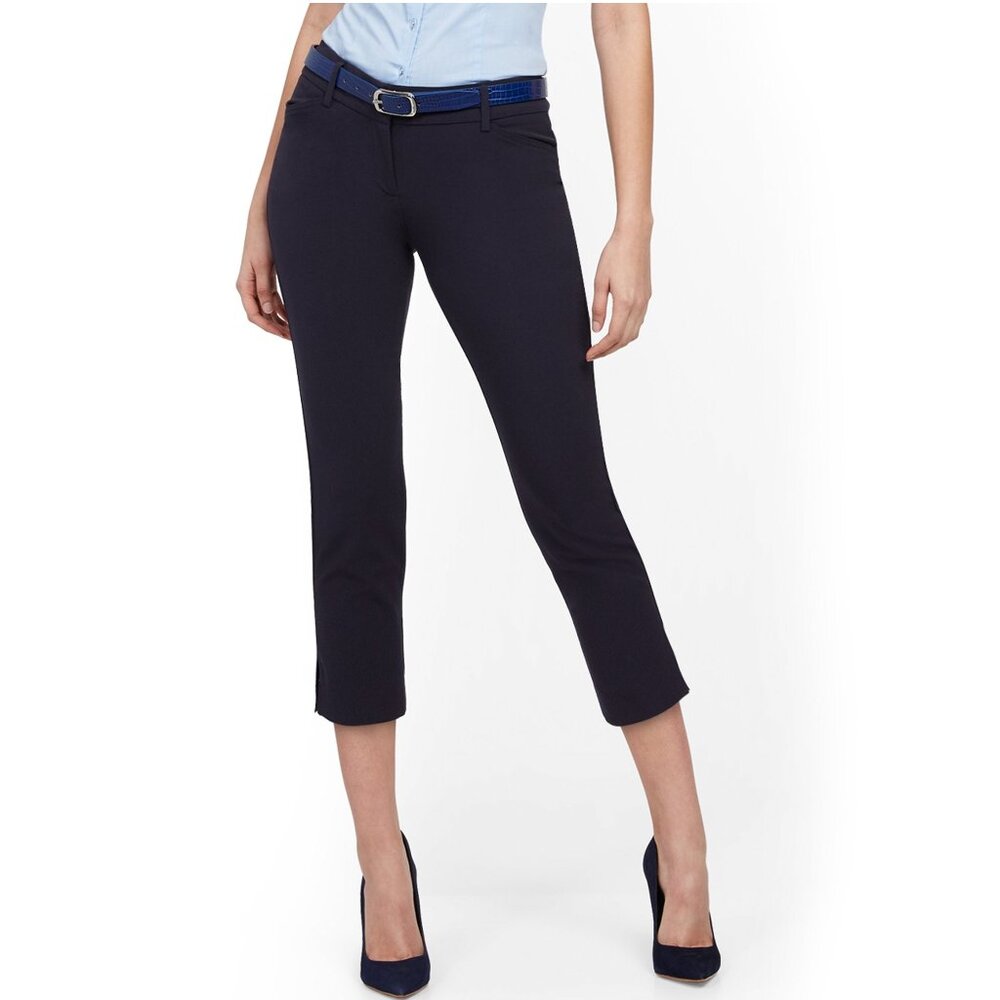 New York & Co 7th Ave Petite Capri Ankle Pants, Navy, 12 P